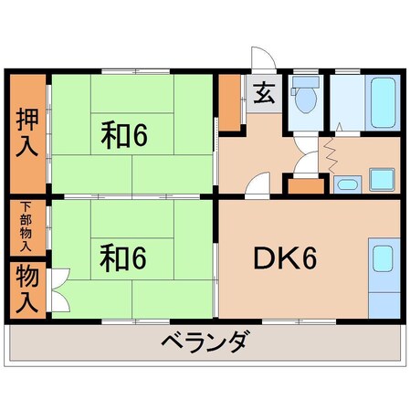 コーポ西坂Bの物件間取画像